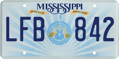 MS license plate LFB842