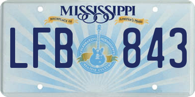 MS license plate LFB843