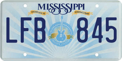 MS license plate LFB845