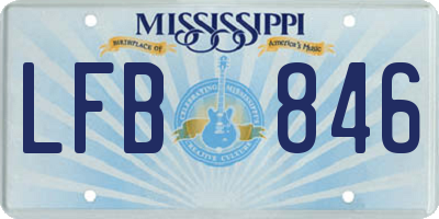 MS license plate LFB846