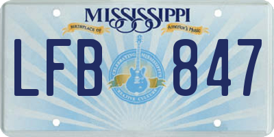 MS license plate LFB847