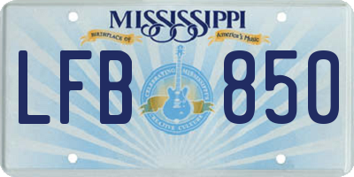 MS license plate LFB850