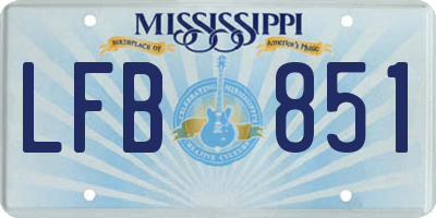 MS license plate LFB851