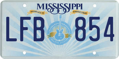 MS license plate LFB854