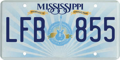MS license plate LFB855