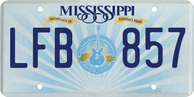 MS license plate LFB857