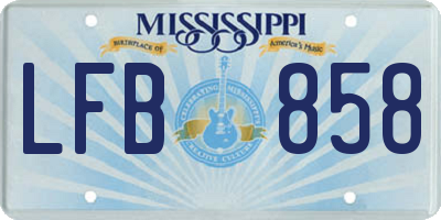 MS license plate LFB858