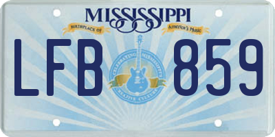 MS license plate LFB859