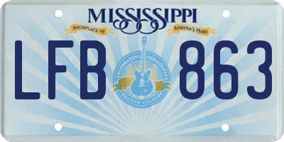 MS license plate LFB863