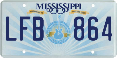 MS license plate LFB864
