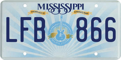MS license plate LFB866