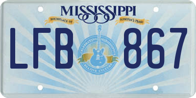MS license plate LFB867