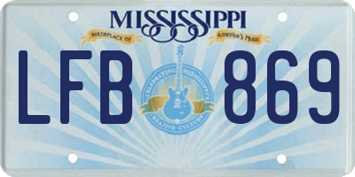 MS license plate LFB869