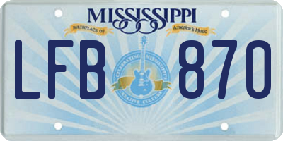 MS license plate LFB870