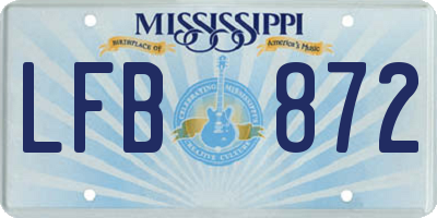 MS license plate LFB872