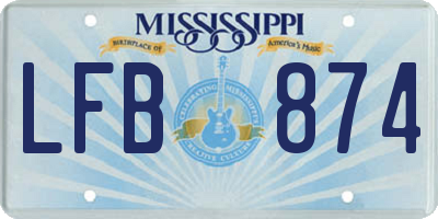 MS license plate LFB874