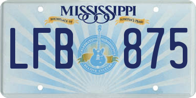 MS license plate LFB875