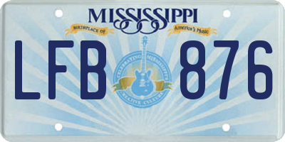 MS license plate LFB876