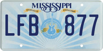 MS license plate LFB877