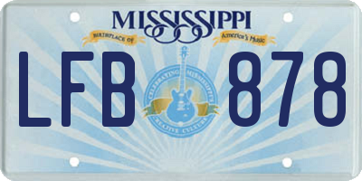 MS license plate LFB878