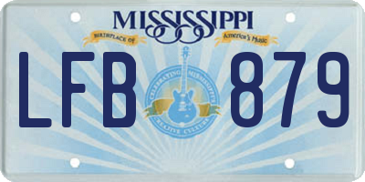 MS license plate LFB879