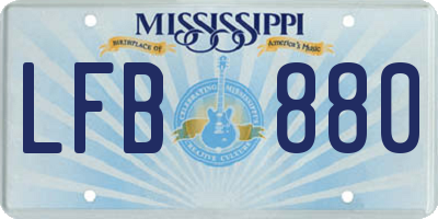 MS license plate LFB880