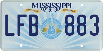 MS license plate LFB883