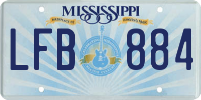 MS license plate LFB884
