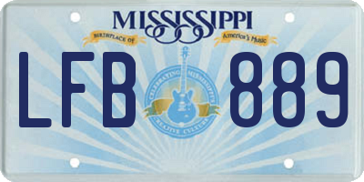 MS license plate LFB889