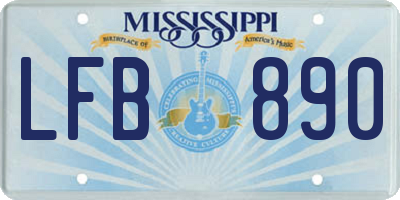 MS license plate LFB890