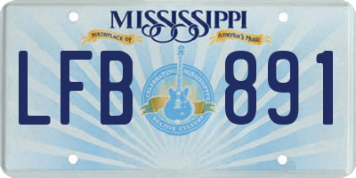 MS license plate LFB891