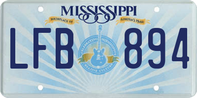 MS license plate LFB894