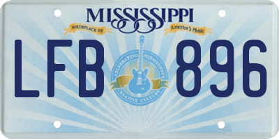 MS license plate LFB896