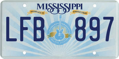 MS license plate LFB897