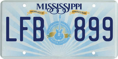 MS license plate LFB899