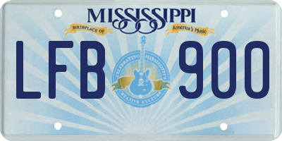 MS license plate LFB900
