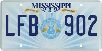 MS license plate LFB902