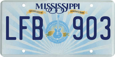 MS license plate LFB903