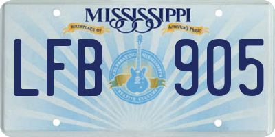 MS license plate LFB905