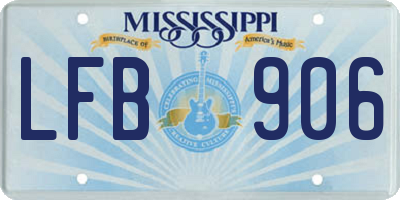 MS license plate LFB906