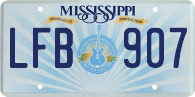 MS license plate LFB907