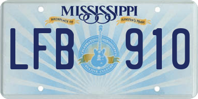 MS license plate LFB910