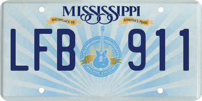 MS license plate LFB911