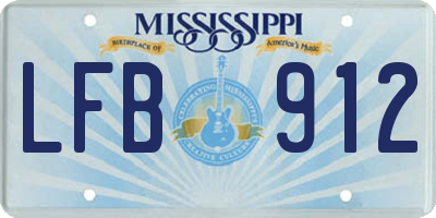 MS license plate LFB912
