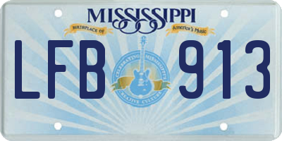 MS license plate LFB913