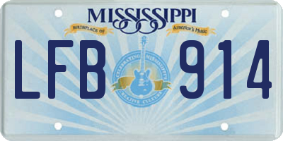 MS license plate LFB914