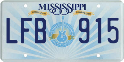 MS license plate LFB915
