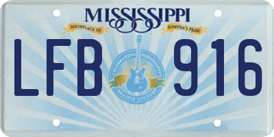 MS license plate LFB916