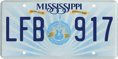 MS license plate LFB917