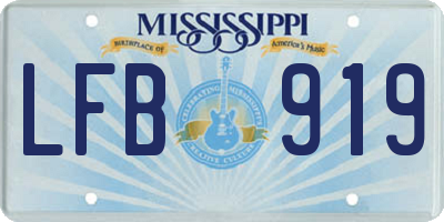 MS license plate LFB919